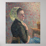 Camille Passarro - femme avec la toile verte d'hui Posters