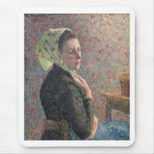 Camille Passarro - femme avec la toile verte d'hui Tapis De Souris