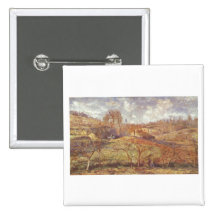 Camille Pissarro - arbres d'huile du ressort 1875  Pin's Avec Agrafe