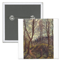 Camille Pissarro - grande huile des arbres 1875 de Badges Avec Agrafe