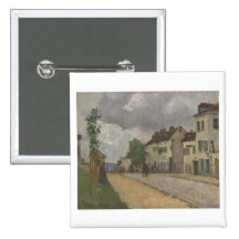 Camille Pissarro - huile de la ruelle 1868 de rue  Badge Avec Épingle