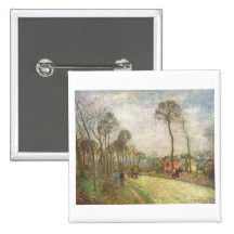 Camille Pissarro - huile du chariot 1870 de cheval Badge