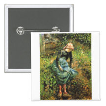Camille Pissarro - huile rurale du bâton 1881 de l Badge Avec Épingle
