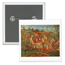 Camille Pissarro - le rouge couvre la maison de to Badge