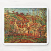 Camille Pissarro - le rouge couvre la maison de to Tapis De Souris