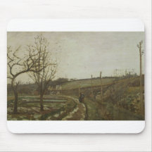 Camille Pissarro - route 1873 d'arbre de paysage d Tapis De Souris