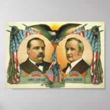 Campagne présidentielle 1884 de Cleveland et de He Posters