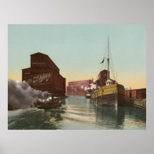 Canal Elevator, 1900 de Chicago Affiches