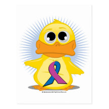 Canard de ruban pourpre et bleu carte postale