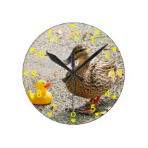 Canard en caoutchouc et canard de mère horloges murales