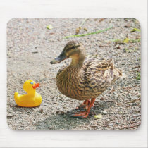 Canard en caoutchouc et canard de mère tapis de souris