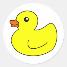 Canard en caoutchouc jaune adhésif rond