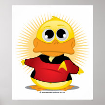 Canard rouge de chemise de direction posters
