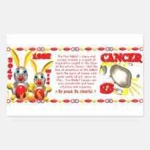 Cancer 1987 né par lapin du feu de zodiaque de Val Autocollant