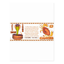 Cancer de zodiaque de serpent en bois 2025 de Valx Cartes Postales