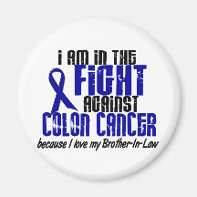 CANCER DU COLON dans le combat pour mon beau-frère Magnets Pour Réfrigérateur