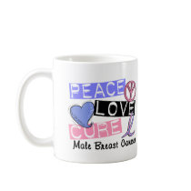 Cancer du sein de mâle de traitement d'amour de pa tasse à café
