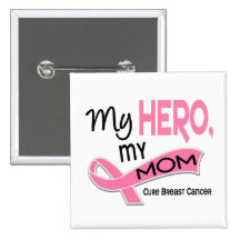 Cancer du sein MON HÉROS, MA MAMAN 42 Pin's Avec Agrafe