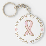 Cancer du sein rose de ruban ma maman mon héros porte-clefs