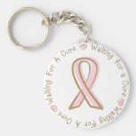 Cancer du sein rose de ruban marchant pour un trai porte-clef