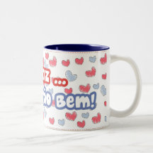 Caneca Borda Azul "Me faz tao bem"