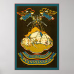 Canvas van de Reis van Pennsylvania ~ het Vintage  Poster