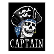 Capitaine borgne de pirate carte postale