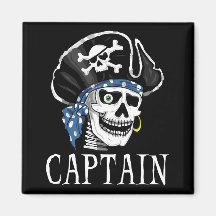 Capitaine borgne de pirate magnets