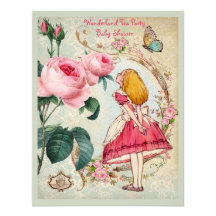 Capricieuze Alice in het Baby shower van de Collag Persoonlijke Aankondigingen