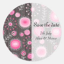 Capricieuze Bloemen in de Roze Sticker "sparen van