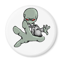 Caractère de graffiti - alien gris - aimant