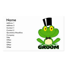 caractère mignon de grenouille de bande dessinée d cartes de visite personnelles