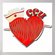 CARDIOGRAMME DE COEUR D'INFIRMIÈRE DE CCU AFFICHES