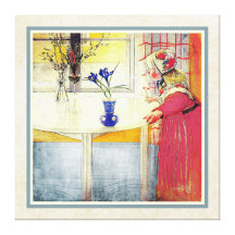 Carl Larsson Lilianna en de Krokus Canvas Afdrukken