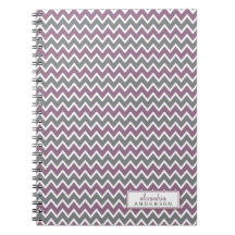 Carnet à la mode de motif de Chevron (lavande)