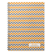 Carnet à la mode de motif de Chevron (mandarine)