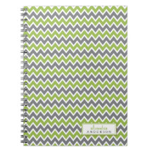 Carnet à la mode de motif de Chevron (pomme)