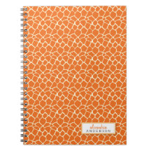 Carnet fait sur commande de motif animal de girafe