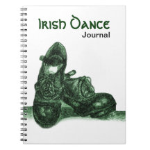 Carnet vert de journal de danse d'Irlandais de Har