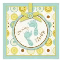 Carré chéri d'invitation d'orteils de bébé