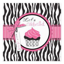 Carré chic d'invitation de petit gâteau de boutiqu