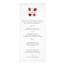 Carré d'automne - menu de mariage de conception de carte double