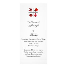Carré d'automne - programme de mariage de concepti carte double