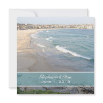 Carré de faire-part de mariage de plage