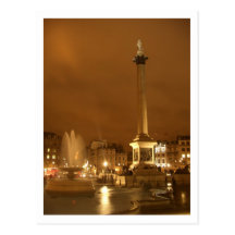 carré trafalgar par nuit Londres R-U Carte Postale