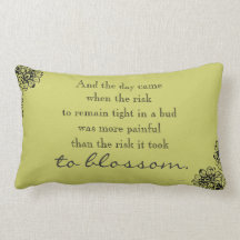 Carreau de citation de risque d'Anais Nin Coussin