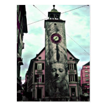 carrefours de tour d'horloge cartes postales