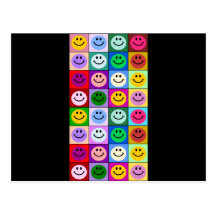 Carrés souriants multicolores carte postale