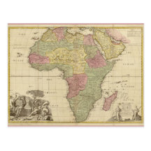 Carte 1725 de l'Afrique de cru Carte Postale
