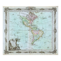 Carte 1764 des Amériques par Louis Brion de la Tou